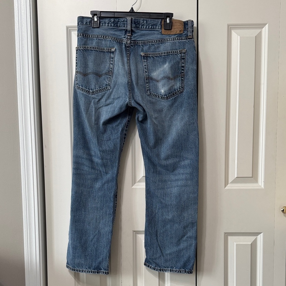 American Eagle Outfitters Original Straight Fit Distressed Blue Jeans - Picture 4 of 7